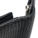 エルメス HERMES ベアンスフレ ブラック リザード 長財布 シルバー金具 黒 二つ折り財布