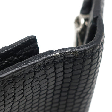 エルメス HERMES ベアンスフレ ブラック リザード 長財布 シルバー金具 黒 二つ折り財布