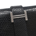 エルメス HERMES ベアンスフレ ブラック リザード 長財布 シルバー金具 黒 二つ折り財布
