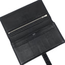 エルメス HERMES ベアンスフレ ブラック リザード 長財布 シルバー金具 黒 二つ折り財布