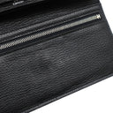 エルメス HERMES ベアンスフレ ブラック リザード 長財布 シルバー金具 黒 二つ折り財布