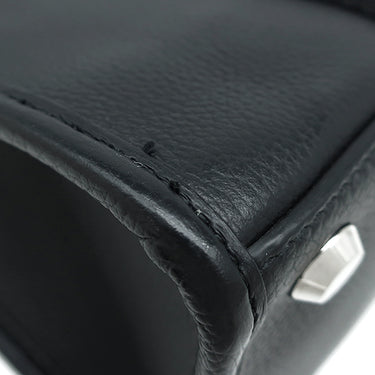 バレンシアガ BALENCIAGA ハードウェア スモール トート 6714002 ブラック レザー トートバッグ シルバー金具 黒 ショルダーストラップ欠品