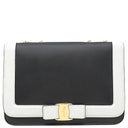 サルヴァトーレ・フェラガモ Salvatore Ferragamo ヴァラリボン AU-21 G892 ブラック×ホワイト カーフ ショルダーバッグ ゴールド金具 黒 白 チェーンショルダー