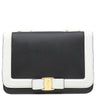 サルヴァトーレ・フェラガモ Salvatore Ferragamo ヴァラリボン AU-21 G892 ブラック×ホワイト カーフ ショルダーバッグ ゴールド金具 黒 白 チェーンショルダー