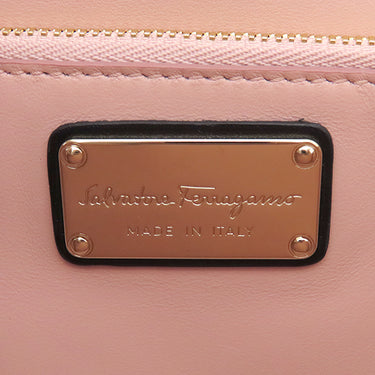 サルヴァトーレ・フェラガモ Salvatore Ferragamo ヴァラリボン AU-21 G892 ブラック×ホワイト カーフ ショルダーバッグ ゴールド金具 黒 白 チェーンショルダー