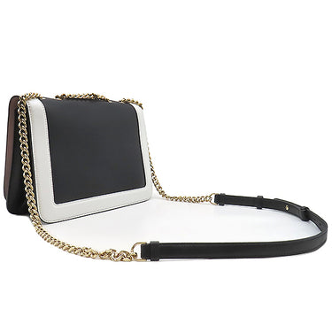 サルヴァトーレ・フェラガモ Salvatore Ferragamo ヴァラリボン AU-21 G892 ブラック×ホワイト カーフ ショルダーバッグ ゴールド金具 黒 白 チェーンショルダー