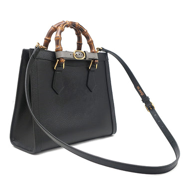グッチ GUCCI ダイアナ スモール 702721 ブラック レザー 2WAYバッグ ゴールド金具 バンブー