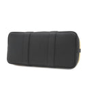 エルメス HERMES ガーデンパーティーTPM トレンチ×ブラック トワルアッシュ レザー ハンドバッグ シルバー金具 黒 トート