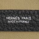 エルメス HERMES ガーデンパーティーTPM トレンチ×ブラック トワルアッシュ レザー ハンドバッグ シルバー金具 黒 トート