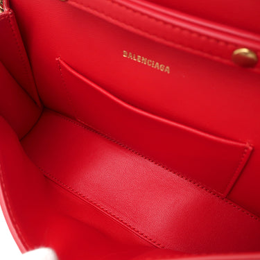 バレンシアガ BALENCIAGA アワーグラス HOUR GLASS 644973 レッド レザー 2WAYバッグ ヴィンテージ金具 赤 クラッチバッグ チェーン ショルダー