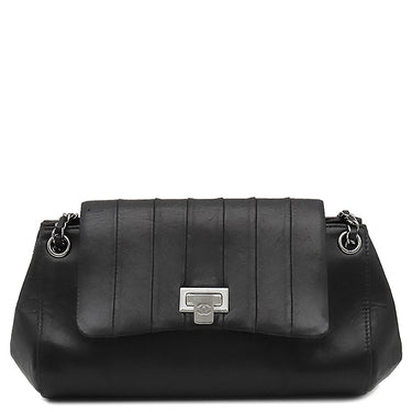 シャネル CHANEL チェーン ショルダー ブラック ラムスキン ショルダーバッグ シルバー金具 黒 肩掛け