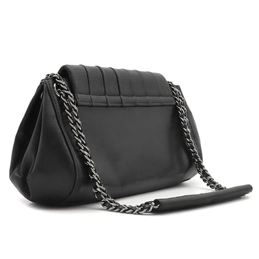 シャネル CHANEL チェーン ショルダー ブラック ラムスキン ショルダーバッグ シルバー金具 黒 肩掛け
