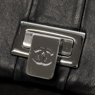 シャネル CHANEL チェーン ショルダー ブラック ラムスキン ショルダーバッグ シルバー金具 黒 肩掛け