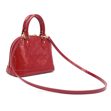 ルイヴィトン LOUIS VUITTON アルマBB M90174 スリーズ モノグラムヴェルニ 2WAYバッグ ゴールド金具 赤 ハンドバッグ