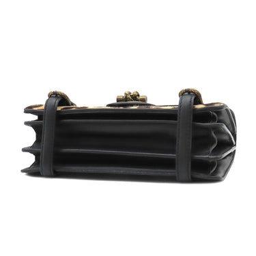 ボッテガヴェネタ BOTTEGA VENETA ハラコ ブラックXブラウン レザー ハラコ ショルダーバッグ ヴィンテージ金具 黒 チェーンショルダー