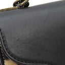 ボッテガヴェネタ BOTTEGA VENETA ハラコ ブラックXブラウン レザー ハラコ ショルダーバッグ ヴィンテージ金具 黒 チェーンショルダー