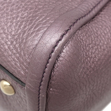 グッチ GUCCI ソーホー インターロッキング G 336751 パープル レザー 2WAYバッグ シャンパンゴールド金具 タッセル フリンジチャーム メタリック