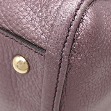 グッチ GUCCI ソーホー インターロッキング G 336751 パープル レザー 2WAYバッグ シャンパンゴールド金具 タッセル フリンジチャーム メタリック