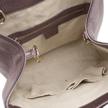グッチ GUCCI ソーホー インターロッキング G 336751 パープル レザー 2WAYバッグ シャンパンゴールド金具 タッセル フリンジチャーム メタリック