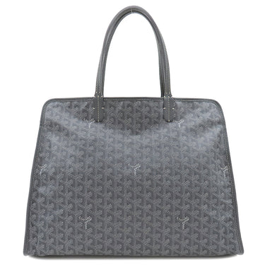 ゴヤール GOYARD アーディ PM グレー レザー ゴヤールディンキャンバス デシーズトリヨンレザー トートバッグ シルバー金具 ヘリンボーン柄