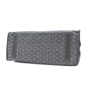 ゴヤール GOYARD アーディ PM グレー レザー ゴヤールディンキャンバス デシーズトリヨンレザー トートバッグ シルバー金具 ヘリンボーン柄