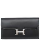 エルメス HERMES コンスタンス トゥーゴー ブラック ボックスカーフ 長財布 シルバー金具 黒 ショルダー