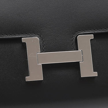 エルメス HERMES コンスタンス トゥーゴー ブラック ボックスカーフ 長財布 シルバー金具 黒 ショルダー