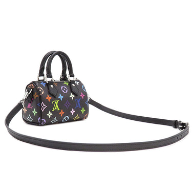 ルイヴィトン LOUIS VUITTON LV × TM ナノ･スピーディ M92644 ノワール モノグラムマルチカラー 2WAYバッグ シルバー金具 ショルダーバッグ ハンドバッグ 黒 村上隆コラボ