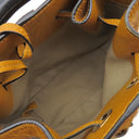 クロエ Chloe ガラ ロングヘアーカーフ アンバーイエロー レザー ハラコ 2WAYバッグ ゴールド金具 巾着 黄色　