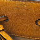 クロエ Chloe ガラ ロングヘアーカーフ アンバーイエロー レザー ハラコ 2WAYバッグ ゴールド金具 巾着 黄色　