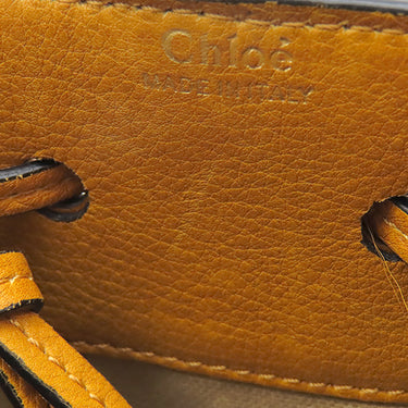 クロエ Chloe ガラ ロングヘアーカーフ アンバーイエロー レザー ハラコ 2WAYバッグ ゴールド金具 巾着 黄色　