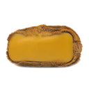 クロエ Chloe ガラ ロングヘアーカーフ アンバーイエロー レザー ハラコ 2WAYバッグ ゴールド金具 巾着 黄色　