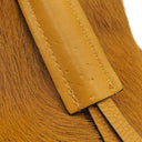 クロエ Chloe ガラ ロングヘアーカーフ アンバーイエロー レザー ハラコ 2WAYバッグ ゴールド金具 巾着 黄色　