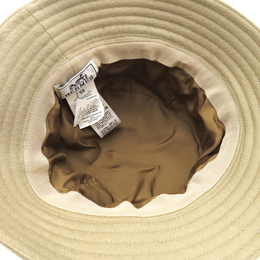 エルメス HERMES ラウル ライン バケットハット ベージュ カシミヤ #59 ハット Ｈロゴ
