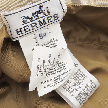 エルメス HERMES ラウル ライン バケットハット ベージュ カシミヤ #59 ハット Ｈロゴ