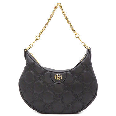 グッチ GUCCI GGマトラッセ 739709 ブラック レザー ショルダーバッグ ゴールド金具 黒 GG