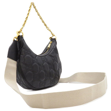 グッチ GUCCI GGマトラッセ 739709 ブラック レザー ショルダーバッグ ゴールド金具 黒 GG