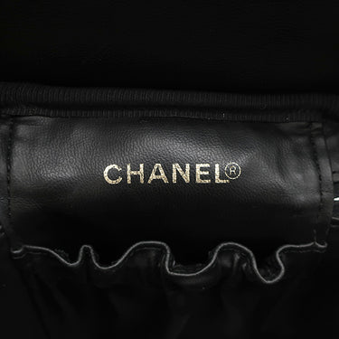 シャネル CHANEL バニティ ブラック レザー キャビアスキン ハンドバッグ ゴールド金具 黒 ココマーク