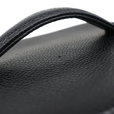 シャネル CHANEL バニティ ブラック レザー キャビアスキン ハンドバッグ ゴールド金具 黒 ココマーク