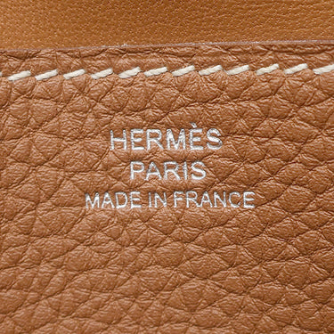 エルメス HERMES ドゴンロング ゴールド トリヨンクレマンス 長財布 シルバー金具 茶