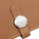 エルメス HERMES ドゴンロング ゴールド トリヨンクレマンス 長財布 シルバー金具 茶