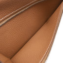 エルメス HERMES ドゴンロング ゴールド トリヨンクレマンス 長財布 シルバー金具 茶