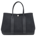 エルメス HERMES ガーデンパーティーTPM ブラック トワルシェブロン ネゴンダ トートバッグ シルバー金具 黒