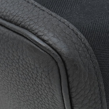 エルメス HERMES ガーデンパーティーTPM ブラック トワルシェブロン ネゴンダ トートバッグ シルバー金具 黒