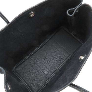 エルメス HERMES ガーデンパーティーTPM ブラック トワルシェブロン ネゴンダ トートバッグ シルバー金具 黒