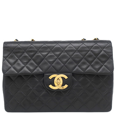 シャネル CHANEL デカマトラッセ A01094 ブラック ラムスキン ショルダーバッグ ゴールド金具 黒 フラップバッグ チェーンショルダー