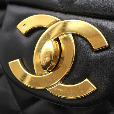 シャネル CHANEL デカマトラッセ A01094 ブラック ラムスキン ショルダーバッグ ゴールド金具 黒 フラップバッグ チェーンショルダー
