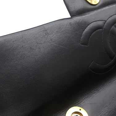 シャネル CHANEL デカマトラッセ A01094 ブラック ラムスキン ショルダーバッグ ゴールド金具 黒 フラップバッグ チェーンショルダー