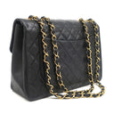 シャネル CHANEL デカマトラッセ A01094 ブラック ラムスキン ショルダーバッグ ゴールド金具 黒 フラップバッグ チェーンショルダー