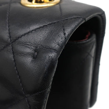 シャネル CHANEL デカマトラッセ A01094 ブラック ラムスキン ショルダーバッグ ゴールド金具 黒 フラップバッグ チェーンショルダー